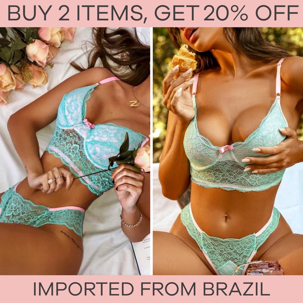 Bisous Sweetheart Demi longline  bra & cheeky panty set - Picture 3 of 13